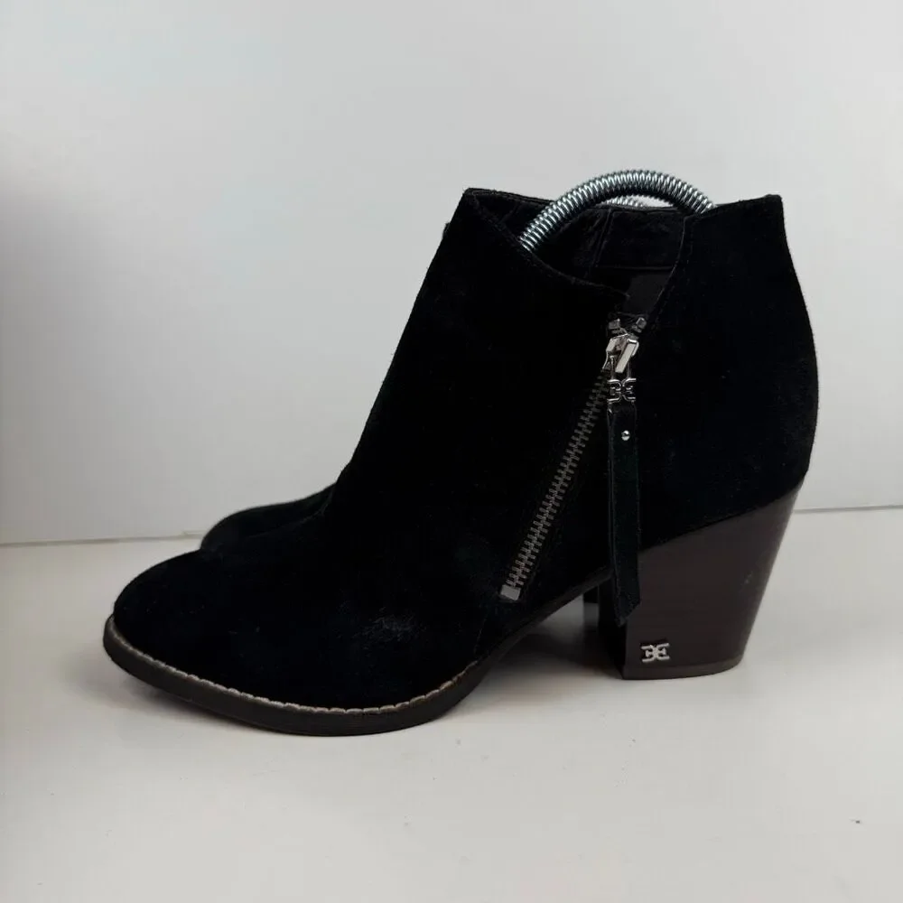 Sam Edelman Macon Black Suede Ankle‎ Boots Size 9.5